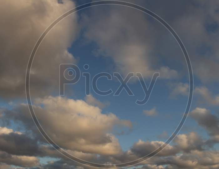 Beautiful White Clouds On The Blue Sky. Resource For Designers.