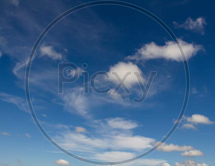 Beautiful White Clouds On The Blue Sky. Resource For Designers.