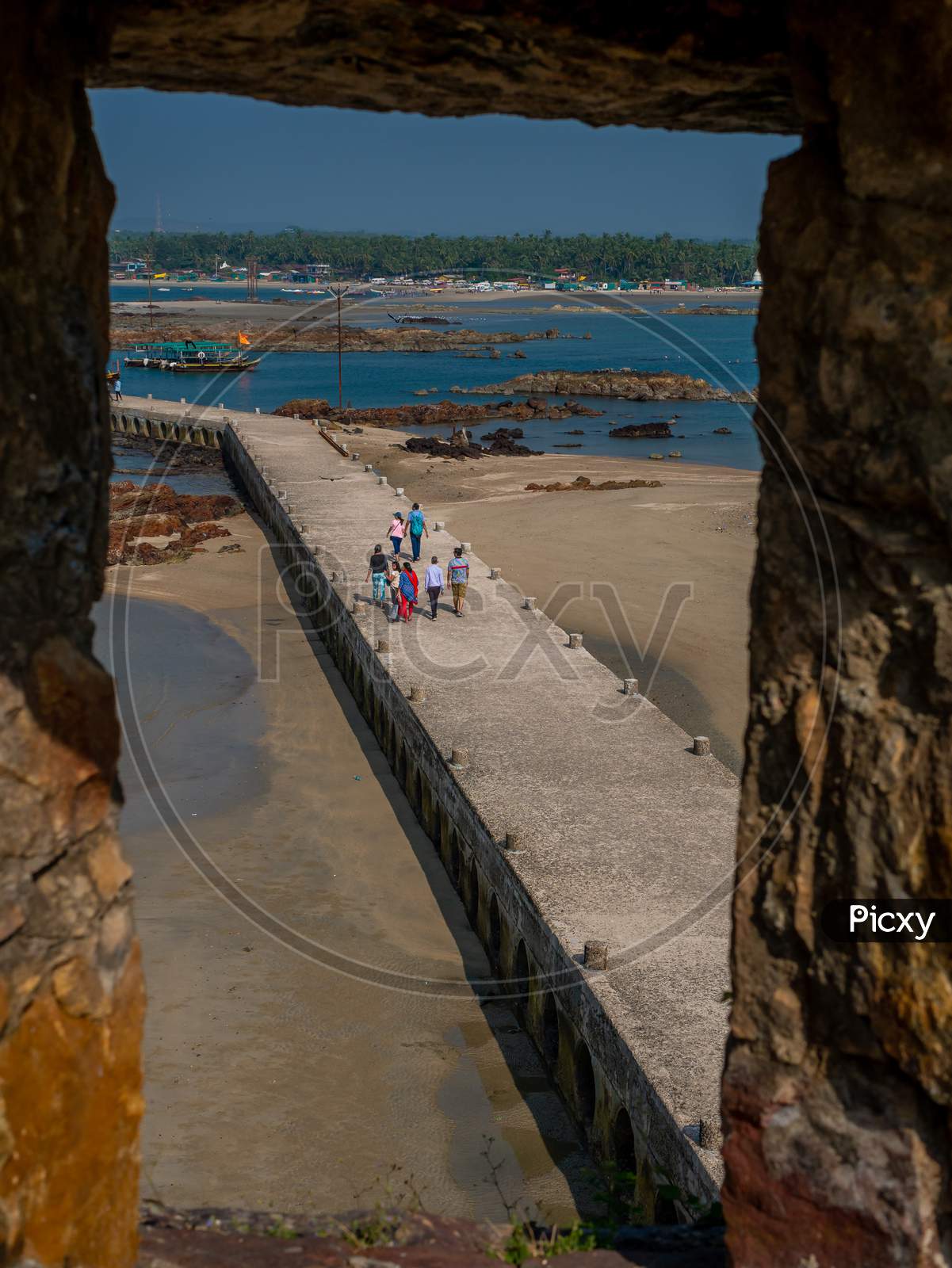 Tourist Visiting Sindhudurga Fort Built In Arebian Sea