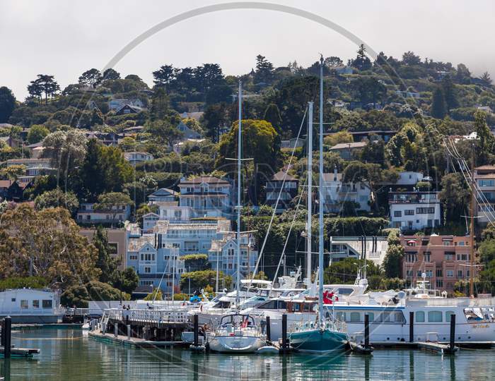 Sausalito, California/Usa - August 6 : A View Of The Marina In Sausalito On August 6, 2011. Unidentified People.