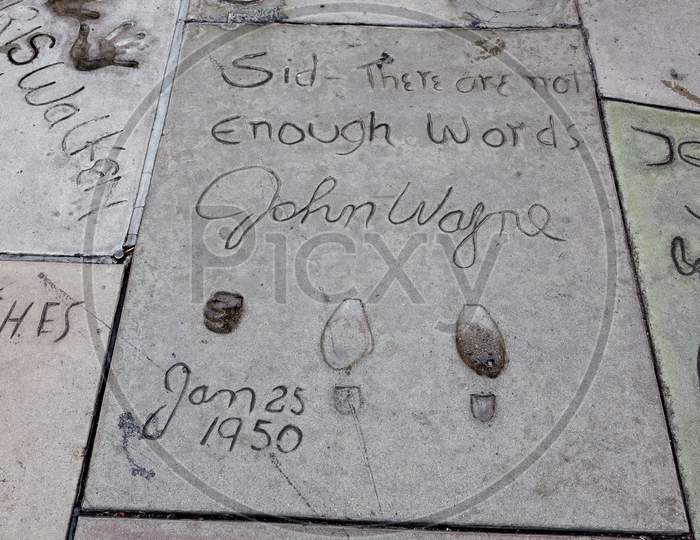 John Wayne Footprints And Signature Hollywood