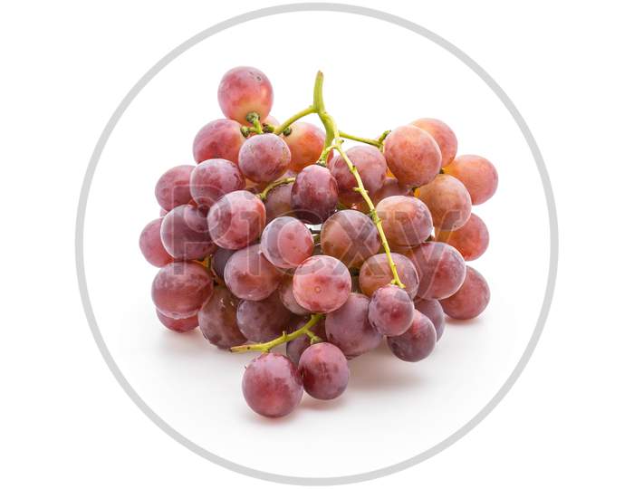 Fresh Grapes On White