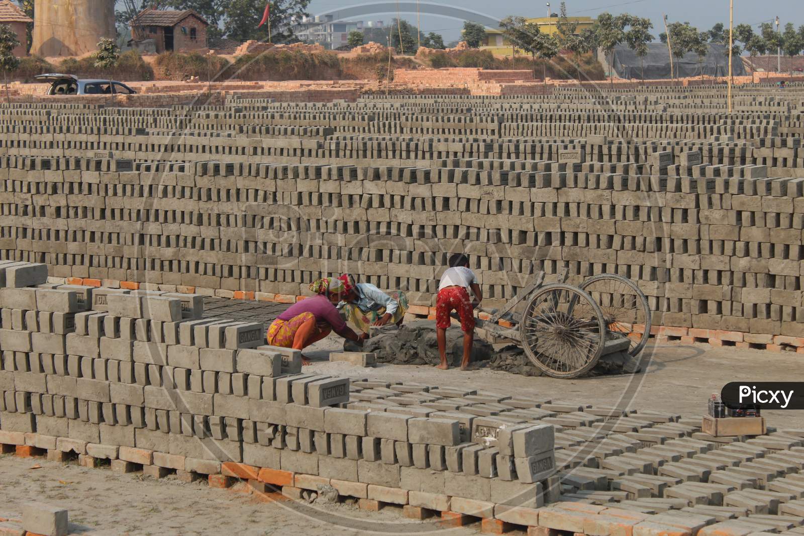 workers in brick factory