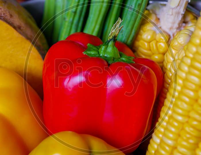 Close Up Of Fresh Healthy Organic Vegetables