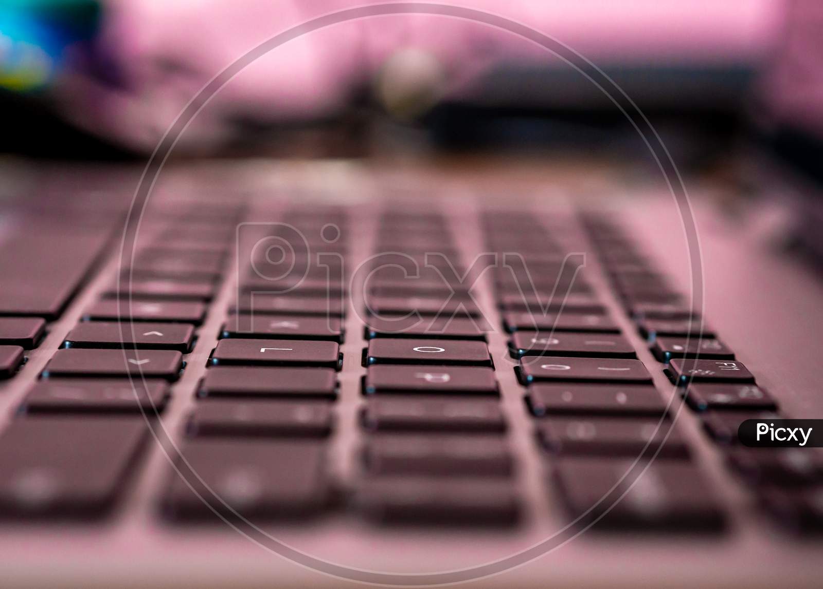 Closeup Of Laptop Keyboard