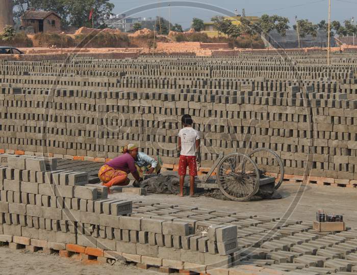 workers in brick factory