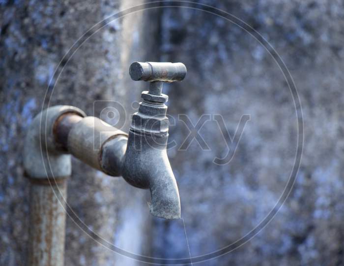 Save Water Concept, Dry Water Tap