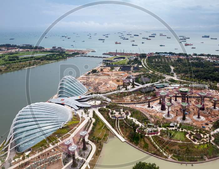 View Of The New Botanical Gardens Under Construction In Singapore