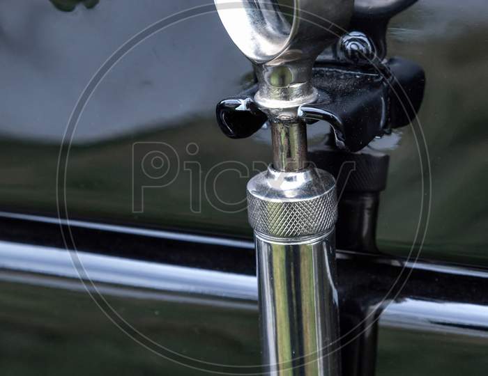 Close-Up Of A Bonnet Release On An Old Bentley