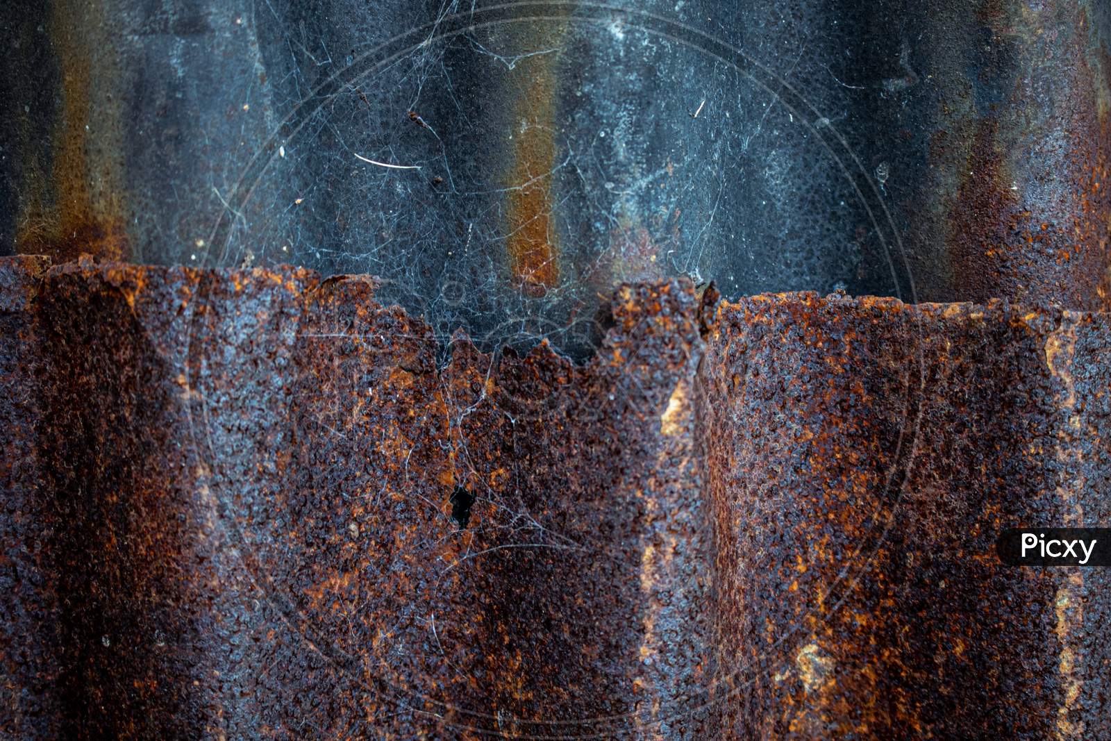 rusted corrugated metal texture