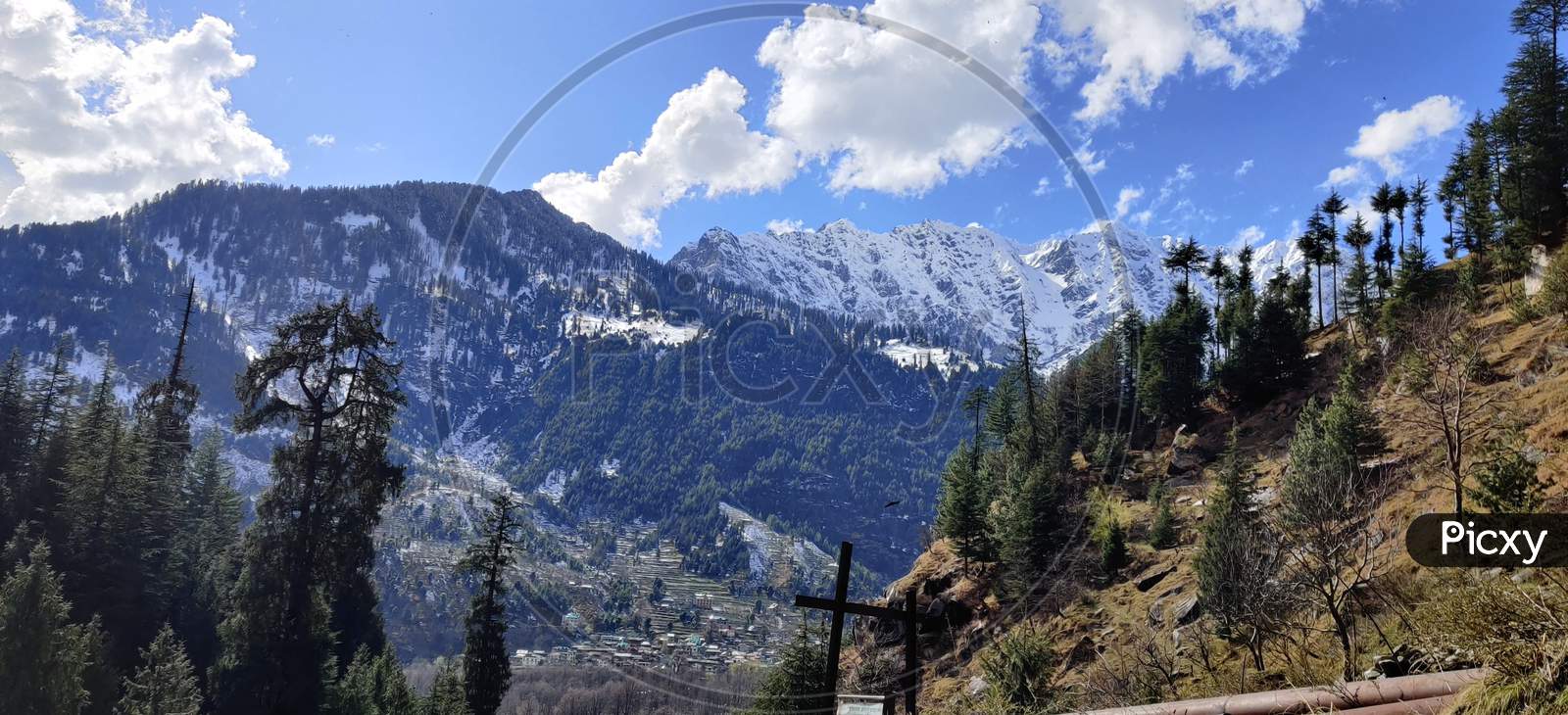 Snowcapped mountain SOLANG VALLEY