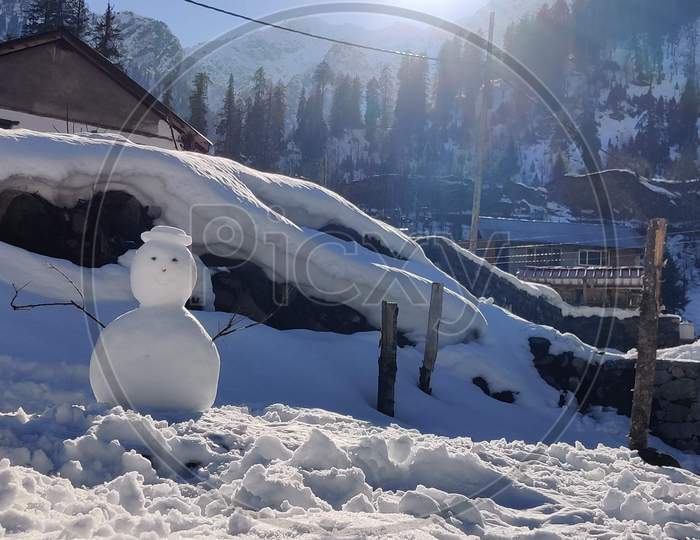 Snowman in Mountain