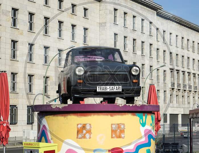 Old Trabant Car On Display In Berlin