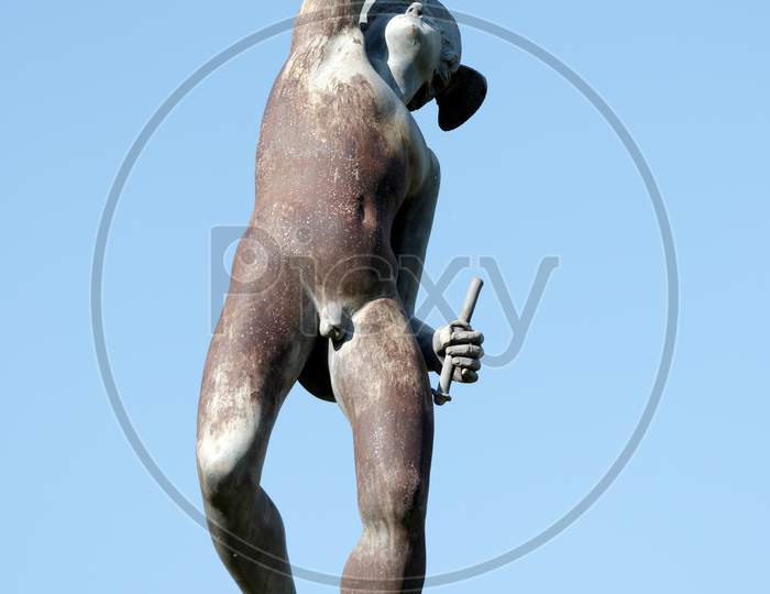 Statue Of Hermes In Port Lympne Mansion Gardens