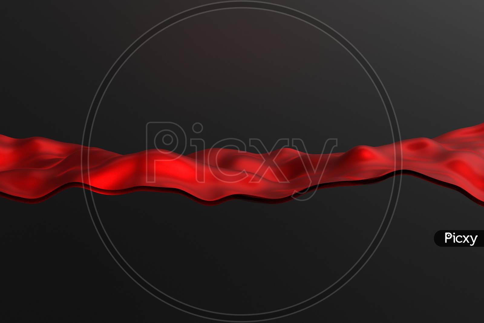 3D Illustration Of  Red  Glowing Color Lines. Musical Line Equalizers On Black Isolated Background