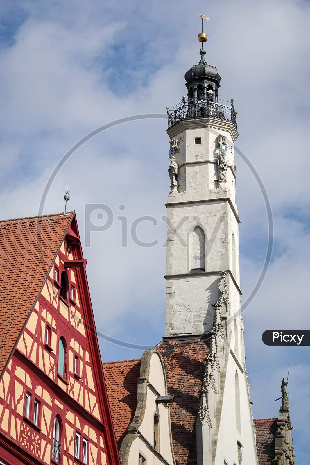 Old Clock Tower In Rothenburg