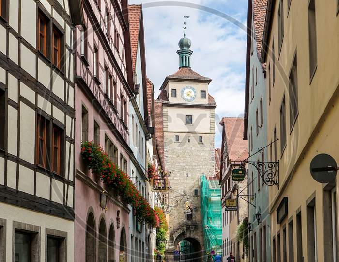 Picuresque Street In Rothenburg