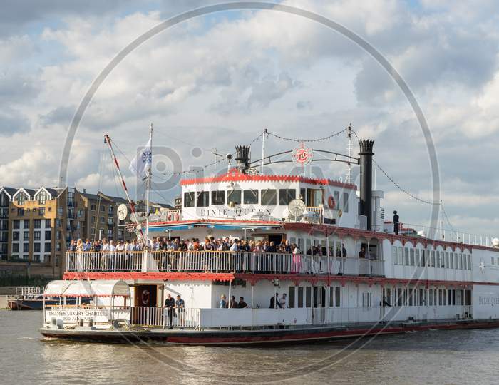The Dixie Queen Cruising Along The River Thames