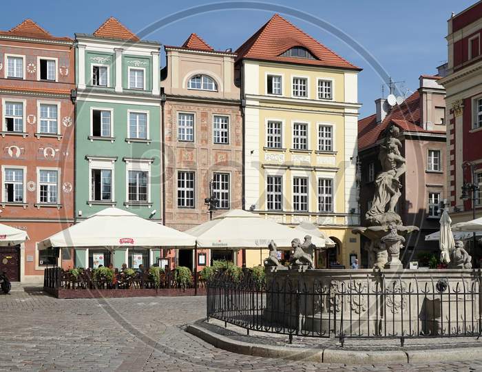 Row Of Multicoloured Houses In Poznan