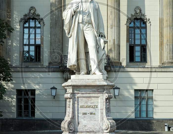 Helmholtz Statue Outside Humboldt University In Berlin