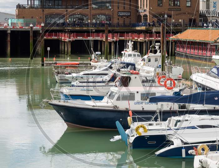 Brighton, Sussex/Uk - May 24 : View Of Brighton Marina In Brighton On May 24, 2014. Unidentified People.