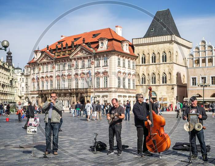 Live Music In The Old Town Square In Prague