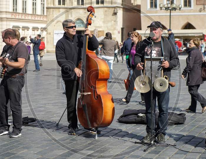 Live Music In The Old Town Square In Prague