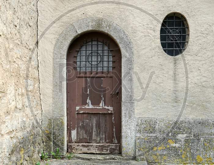 Old Wooden Door In Rothenburg