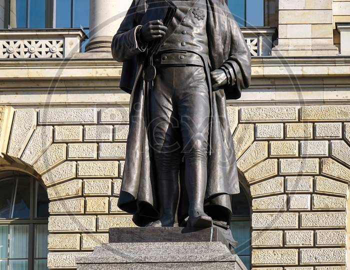 Statue Of August Fuerst Von Hardenberg Outside The Berlin State Parliament Building In Berlin