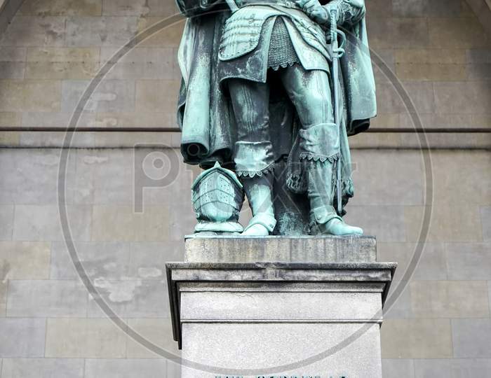 Statue Of Graf V Tilly At Feldherrnhalle In Munich