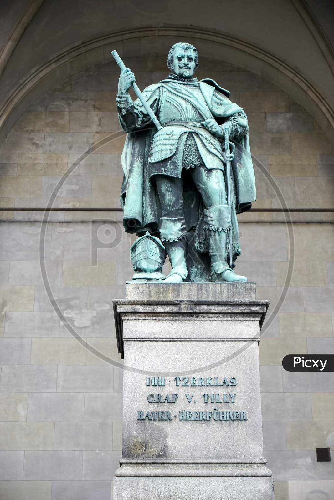 Statue Of Graf V Tilly At Feldherrnhalle In Munich