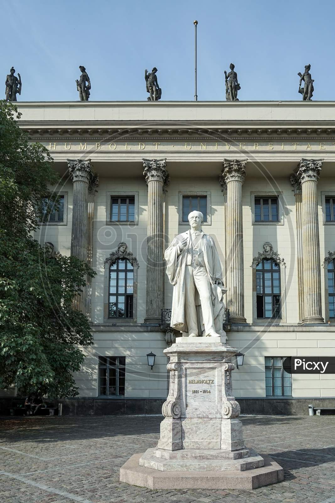 Helmholtz Statue Outside Humboldt University In Berlin