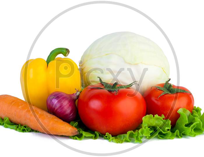 Vegetables On Isolated White Background