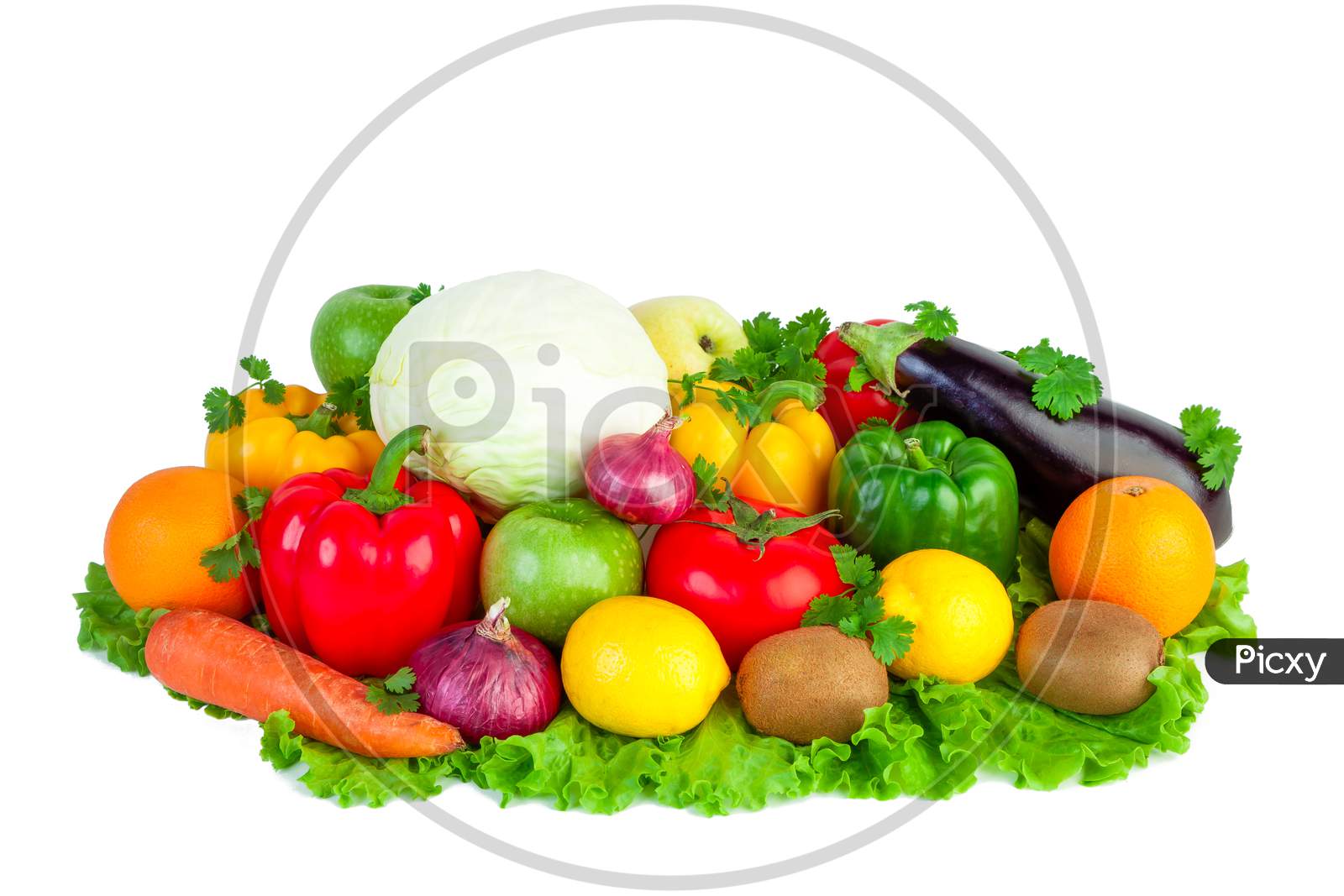 Fresh Vegetables On Isolated