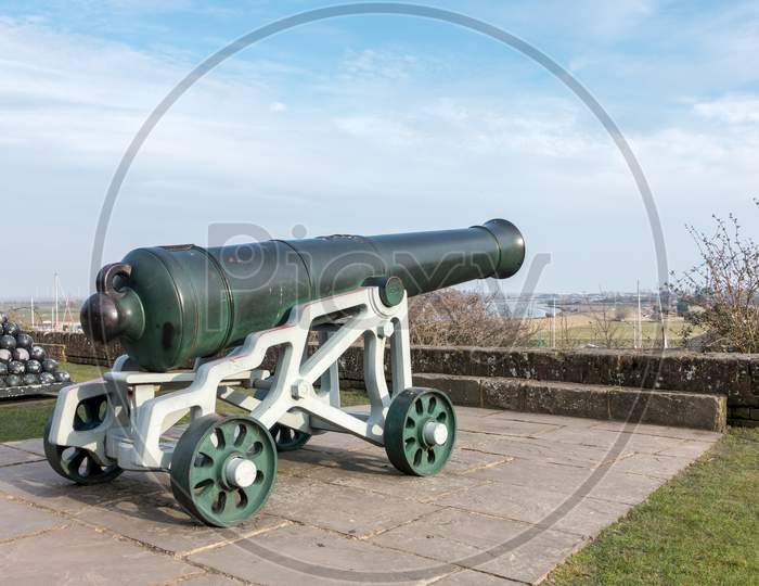 View Of A Cannon At The Castle In Rye East Sussex