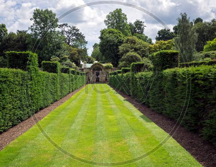 View Of The Garden At Hever Castle On A Sunny Summer Day