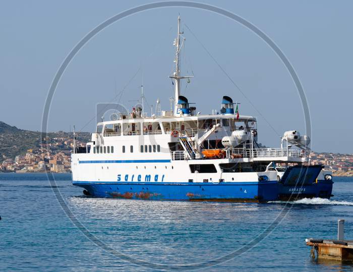 Arbatax Car Ferry Leaving Palau Sardinia