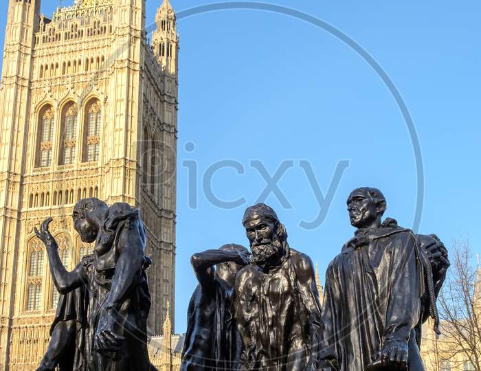 The Burghers Of Calais Statue In Victoria Tower Gardens