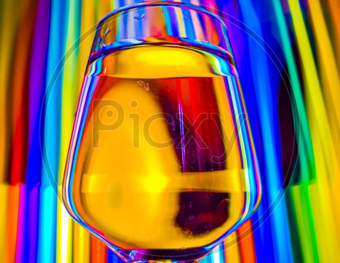 Light painting wine glass.