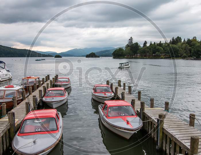 Boats Moored At Bowness On Windermere