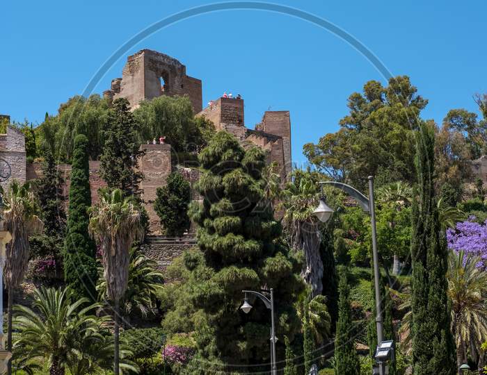 View Of The Alcazaba Fort And Palace In Malaga