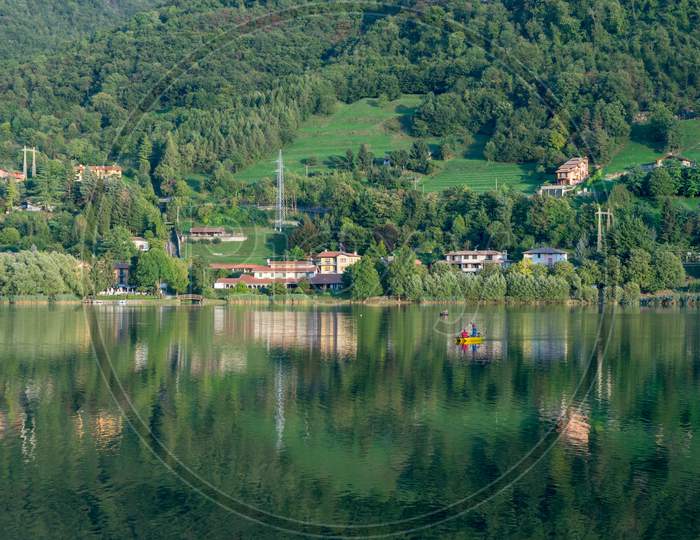 People Fishing At Lake Endine Near Bergamo