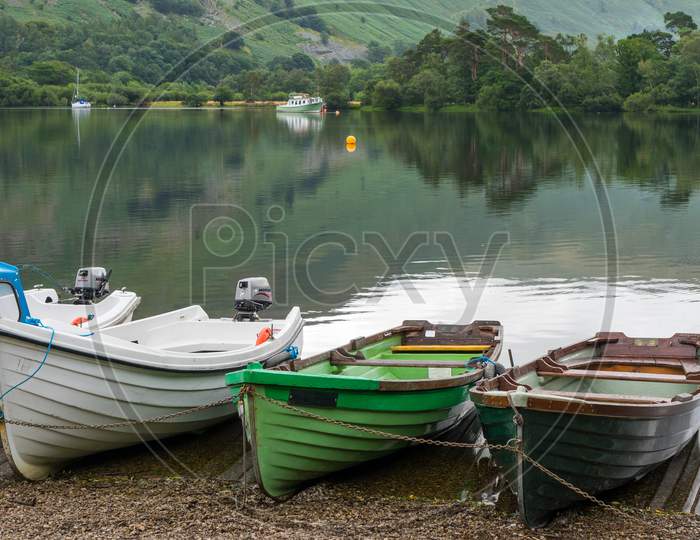 Rowing Boats Moored At Ullswater
