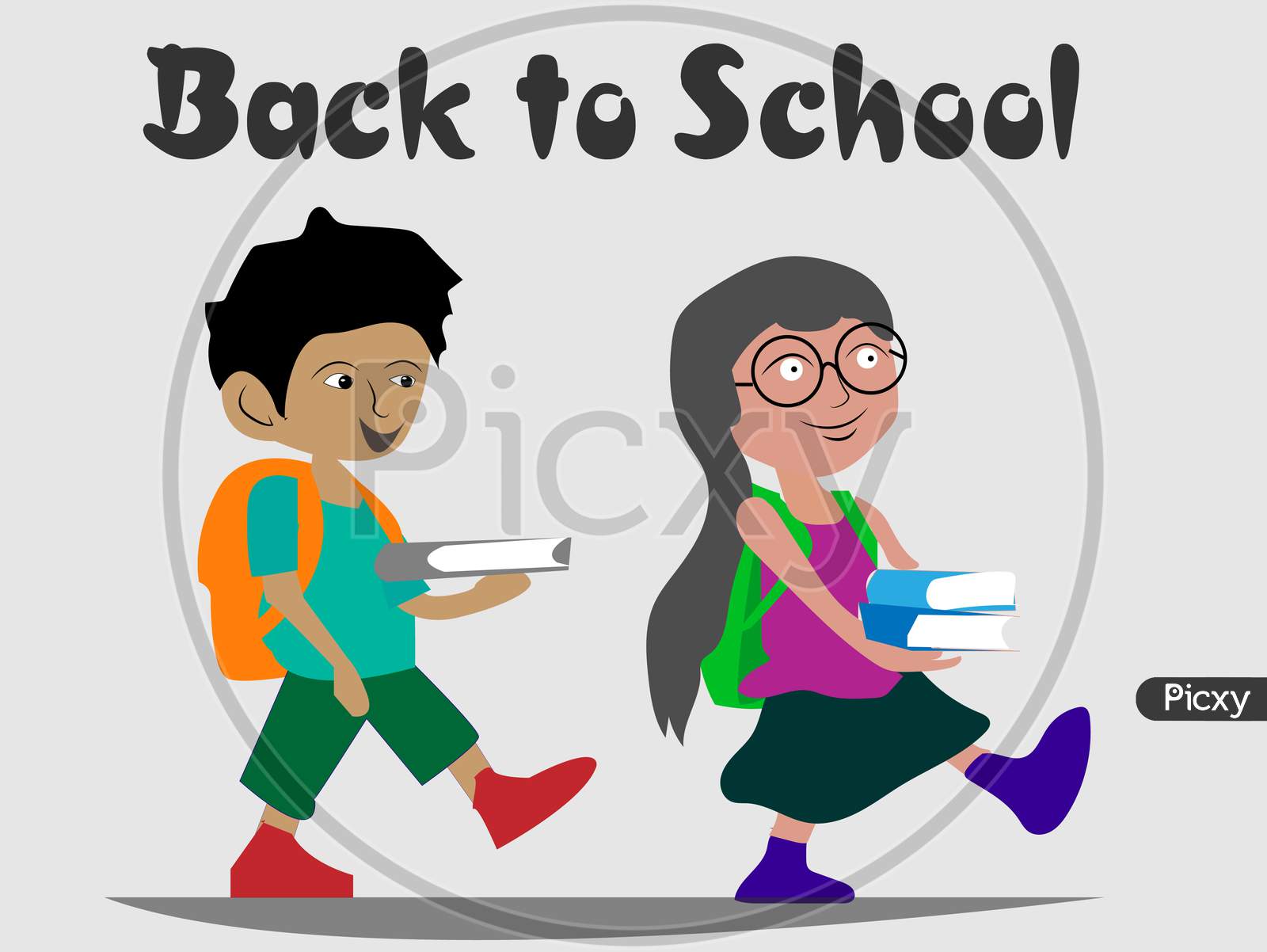 Young Indian kids feeling happy while going back to school. Back to school after corona virus concept