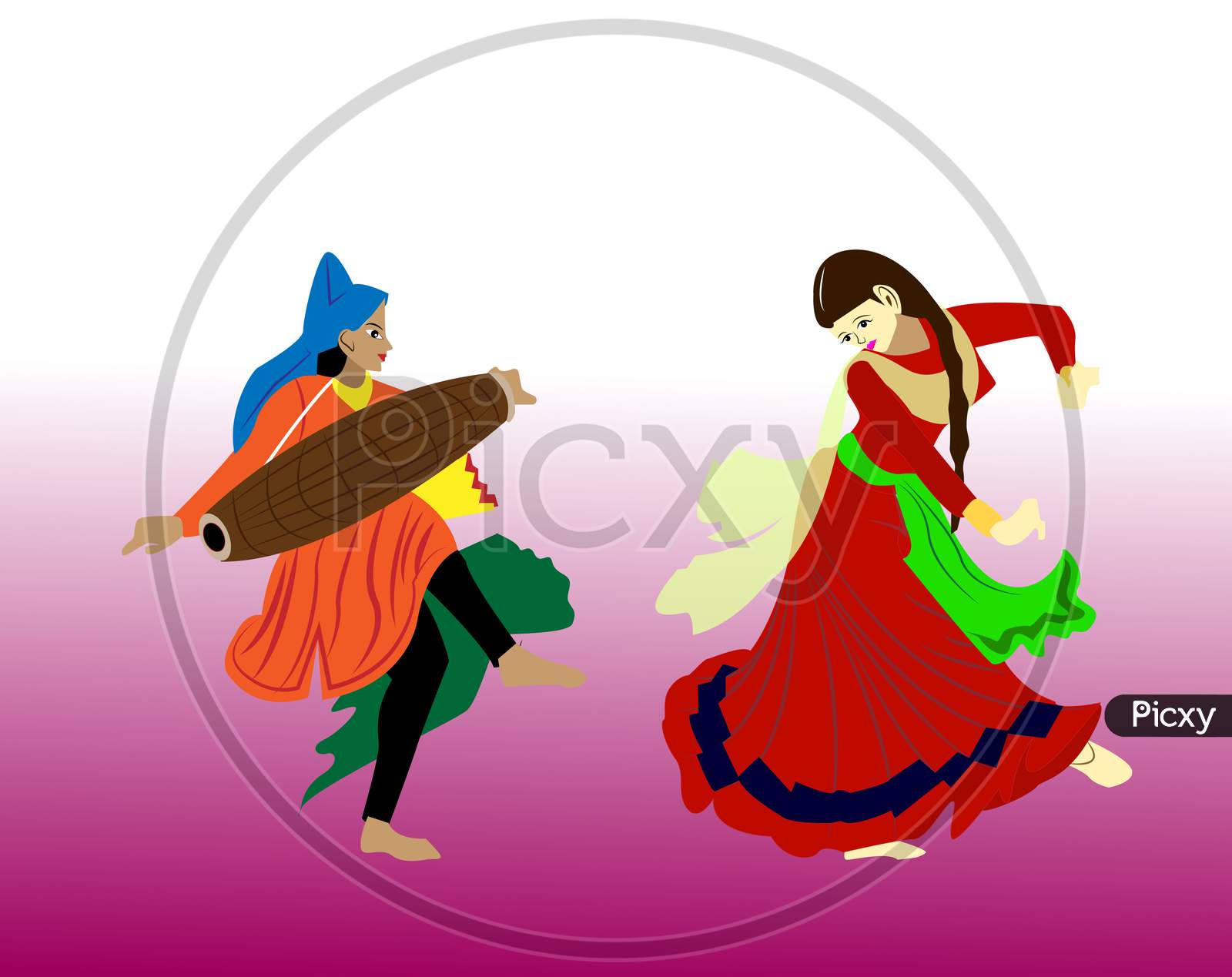 Bidri Rajasthani Artwork Dancing People Celebrating Life Vector Illustration Image