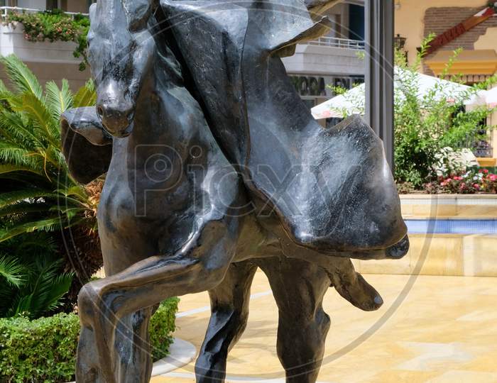 Marbella, Andalucia/Spain - July 6 : Trajano Riding A Horse Statue By Salvador Dali In Marbella Spain On July 6, 2017