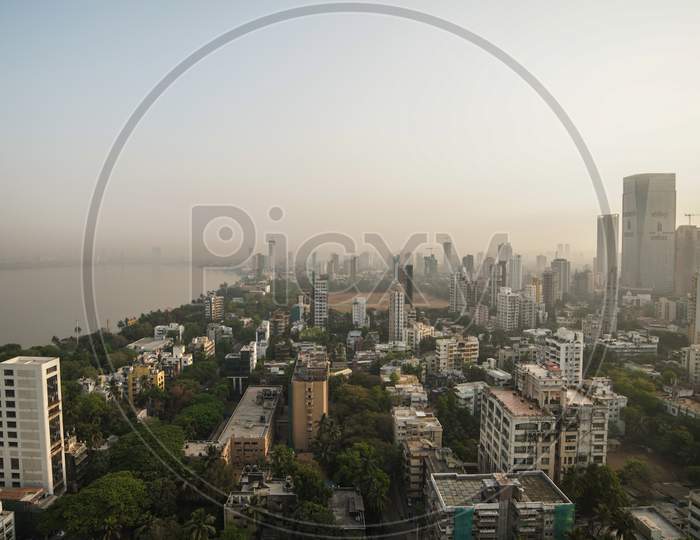 Mumbai skyline and cityscape, Dadar Shivaji park, Mumbai, India