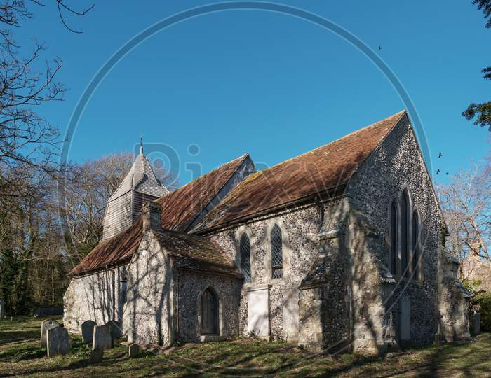 Folkington, East Sussex/Uk - January 28 : The Church Of St Peter Ad Vincula In Folkington, East Sussex On January 28, 2019