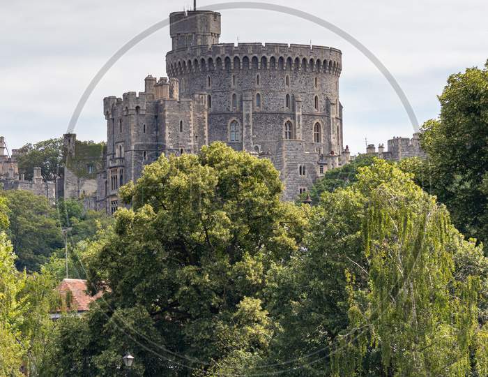 Windsor, Maidenhead & Windsor/Uk - July 22 : View Of Windsor Castle At Windsor, Maidenhead & Windsor On July 22, 2018. Unidentified People