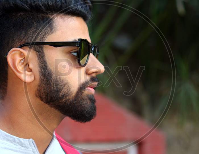 Indian Male model in outdoor photo shooting, Beard Boy